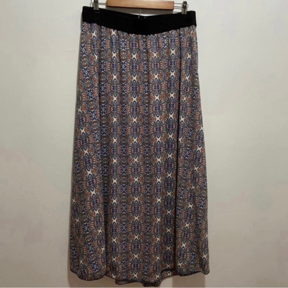 Lularoe Lucy Full Length Patterned Skirt Elastic Kaleidoscope pattern Large - Picture 4 of 5